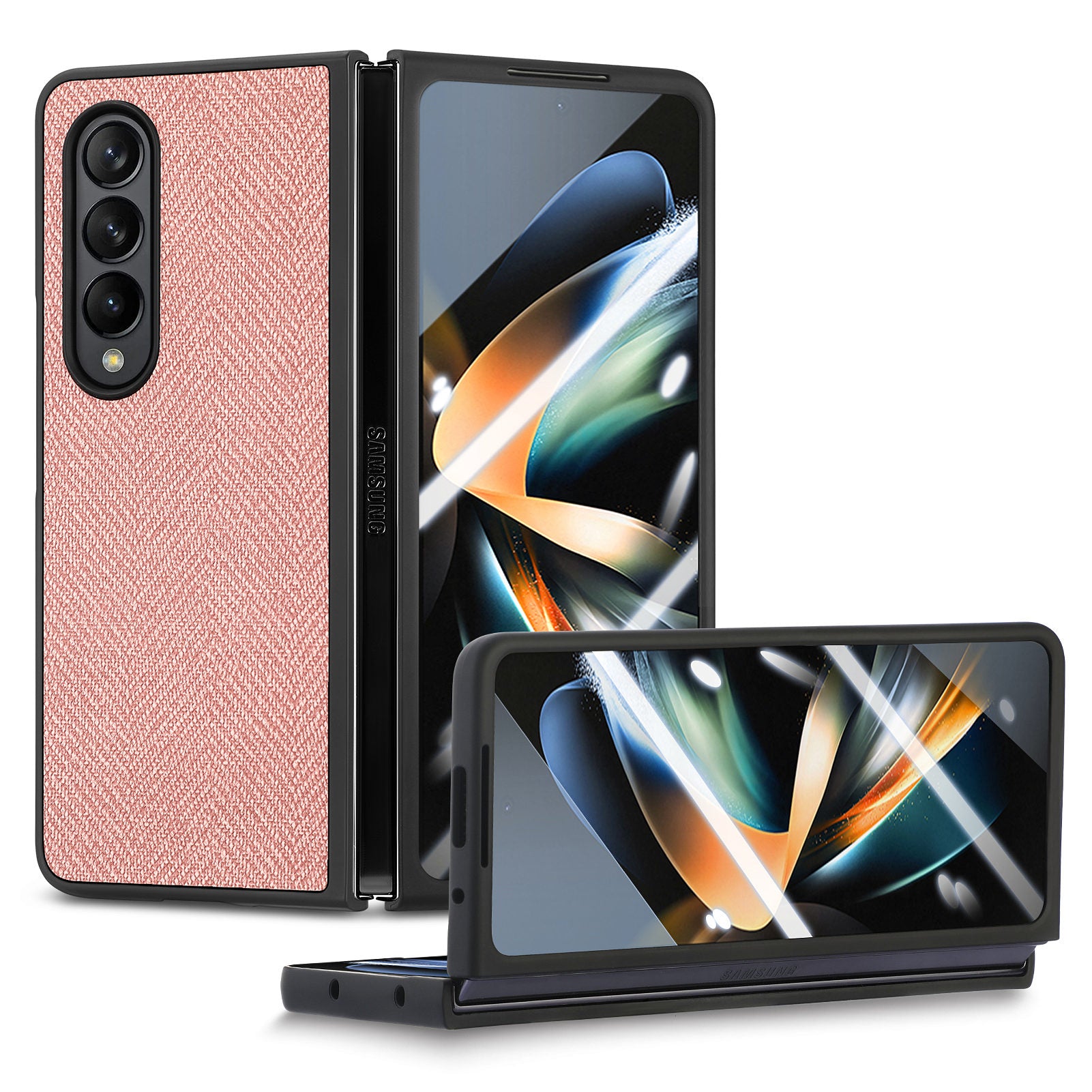 For Samsung Galaxy Z Fold4 5G PU Leather PC Case Jeans Cloth Texture Anti-Drop Phone Cover with Tempered Glass Film For Samsung Galaxy Z Fold4 5G PU Leather PC Case Jeans Cloth Texture Anti-Drop Phone Cover with Tempered Glass Film